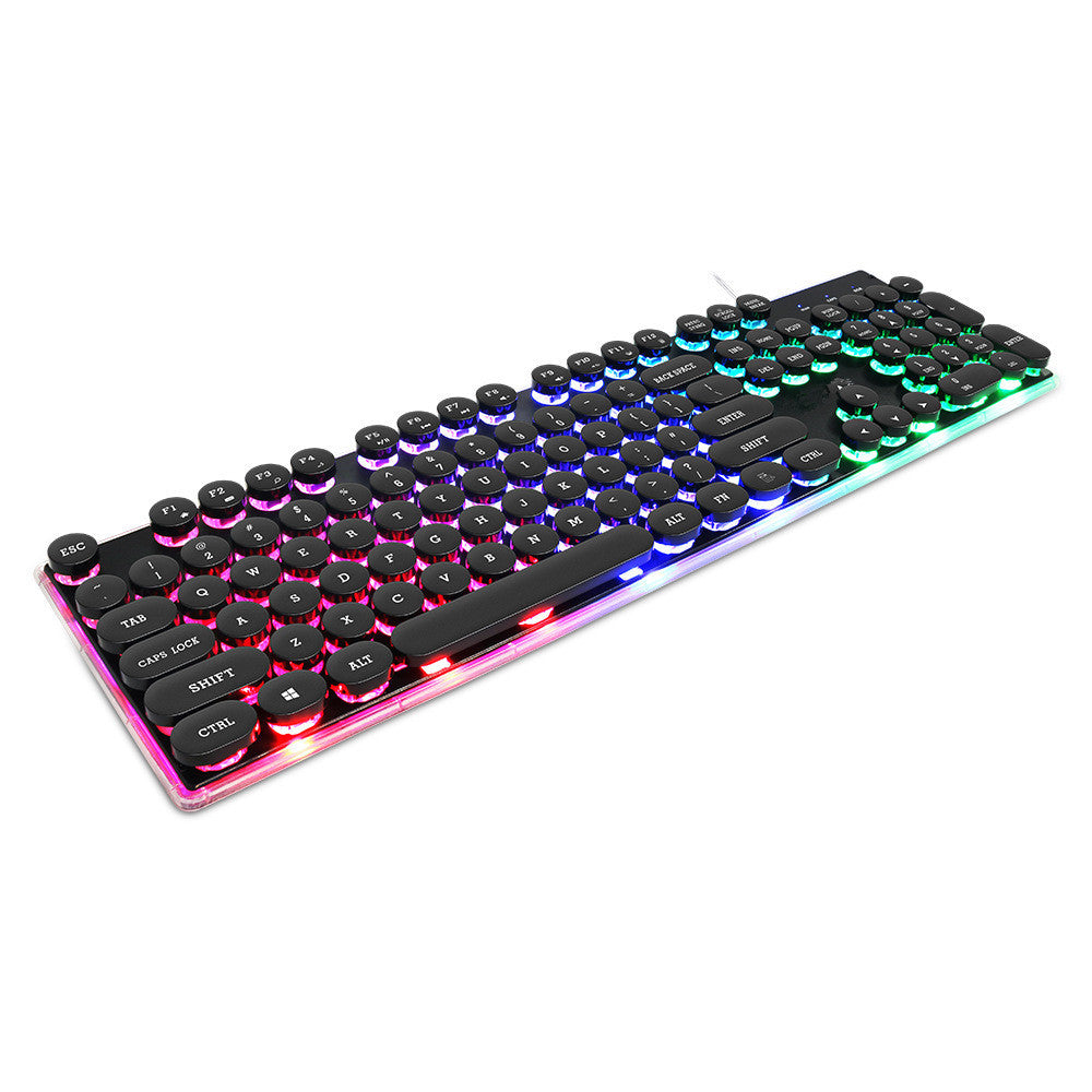 Feel Floating Round Cap Gaming Luminous Keyboard
