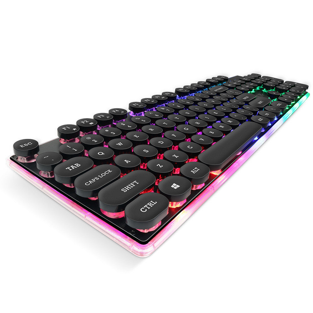 Feel Floating Round Cap Gaming Luminous Keyboard