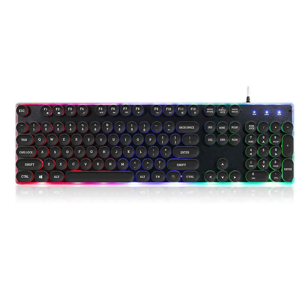Feel Floating Round Cap Gaming Luminous Keyboard