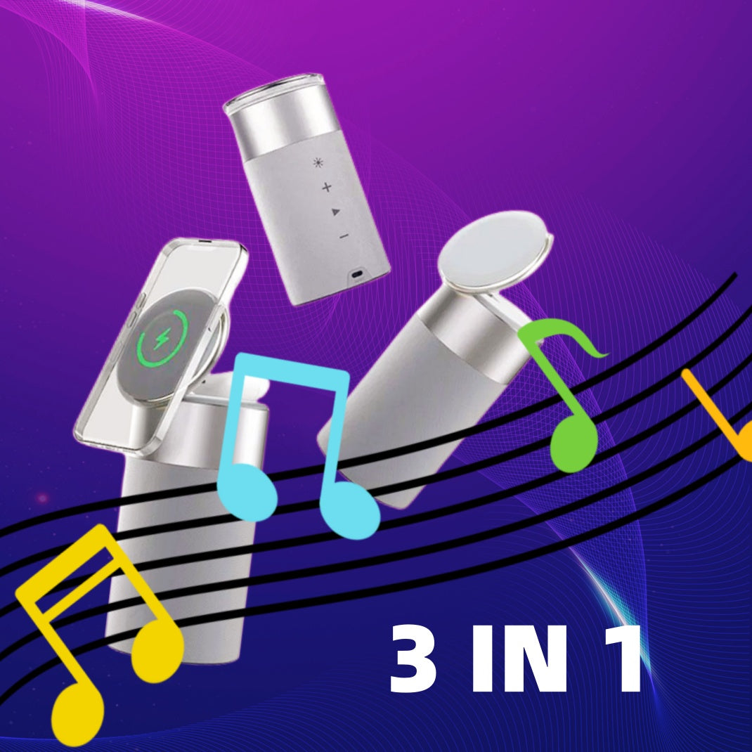 Multi-Function IPhone And AirPods Wireless Charger & Portable Bluetooth Speaker