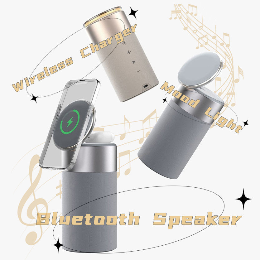 Multi-Function IPhone And AirPods Wireless Charger & Portable Bluetooth Speaker