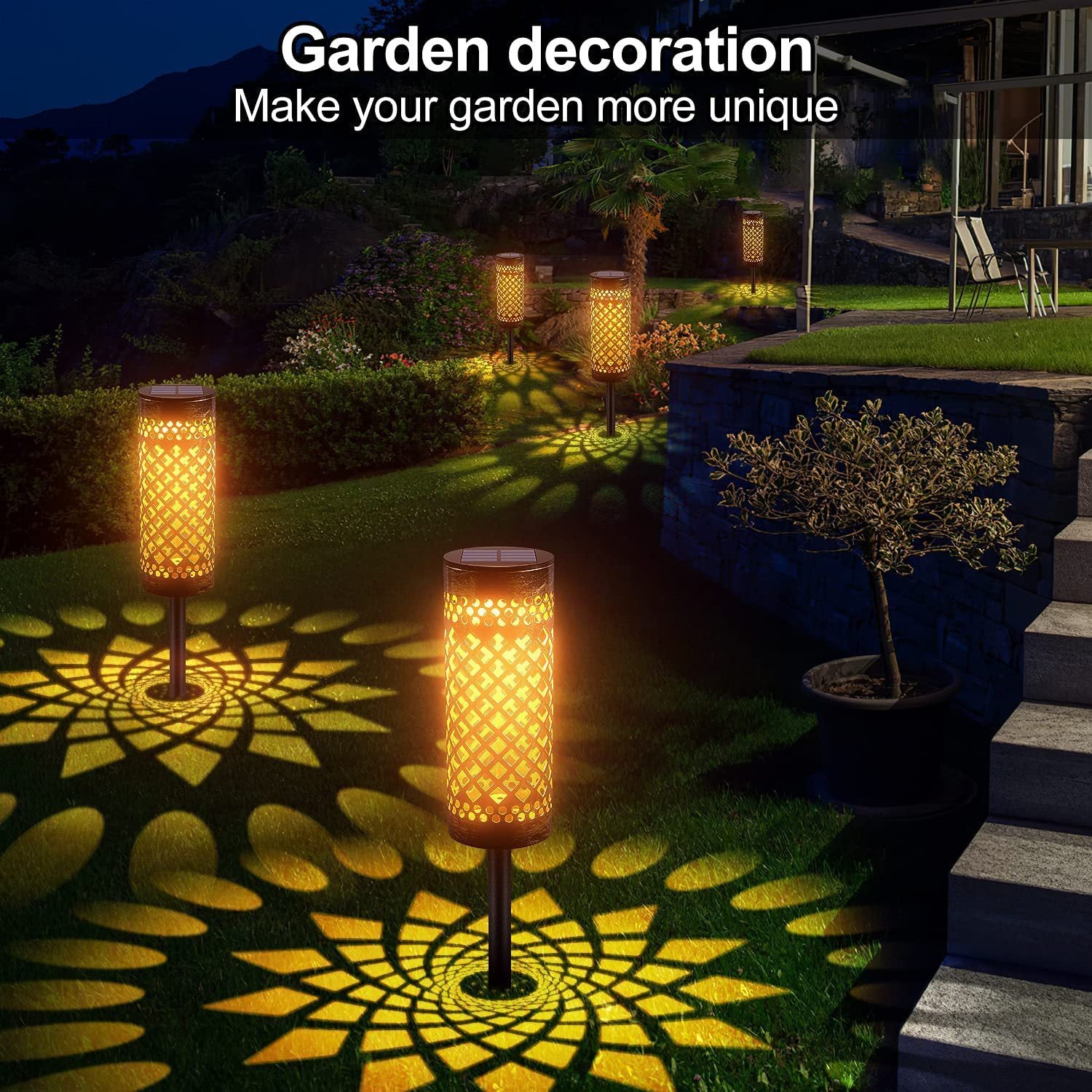 Metal Solar-powered Lawn Lamps  (Waterproof)