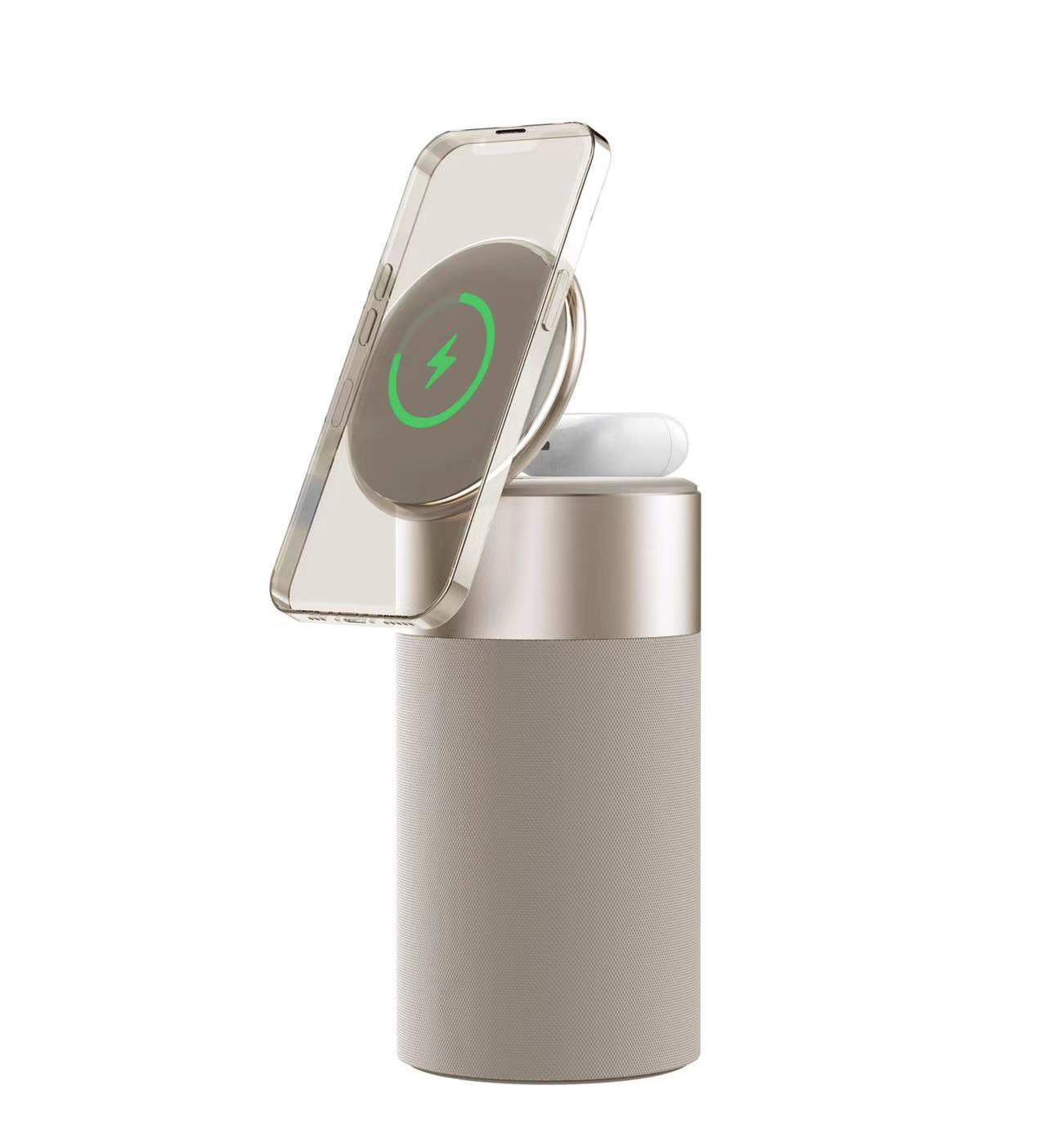 Multi-Function IPhone And AirPods Wireless Charger & Portable Bluetooth Speaker